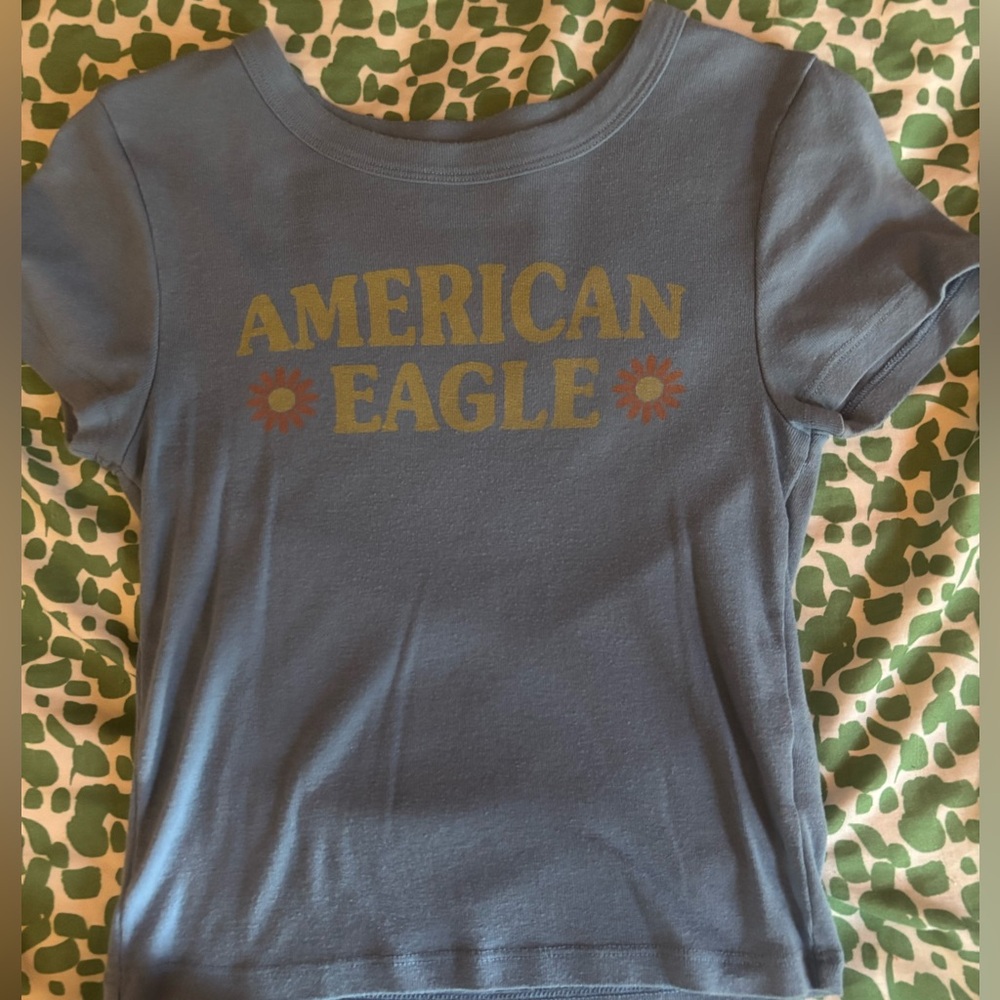 American Eagle Outfitters Womens Graphic Tee in Blue